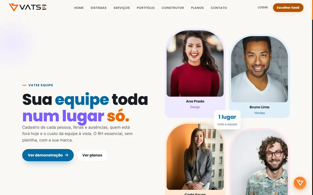 Página do Vatse Equipe