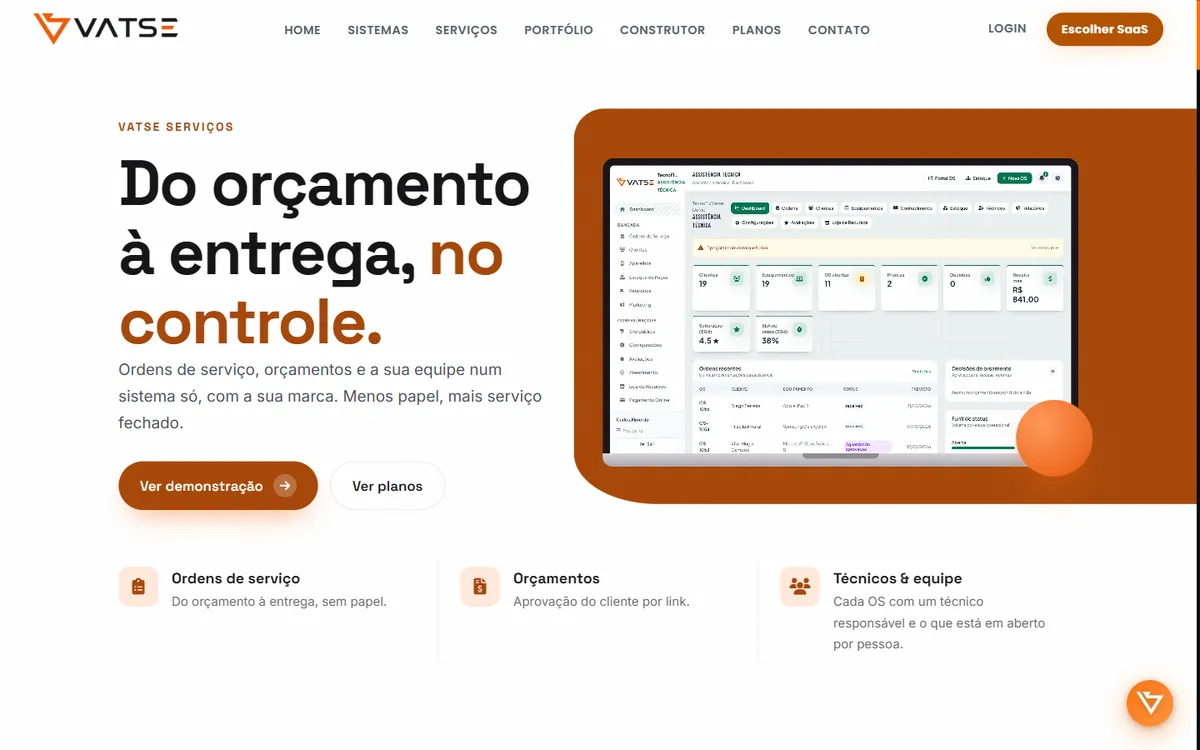 Página do Vatse Serviços
