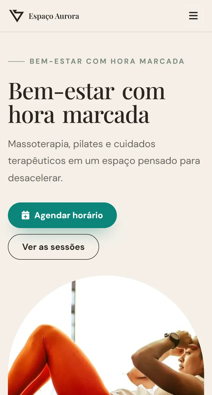 Site público do Vatse Agenda no celular