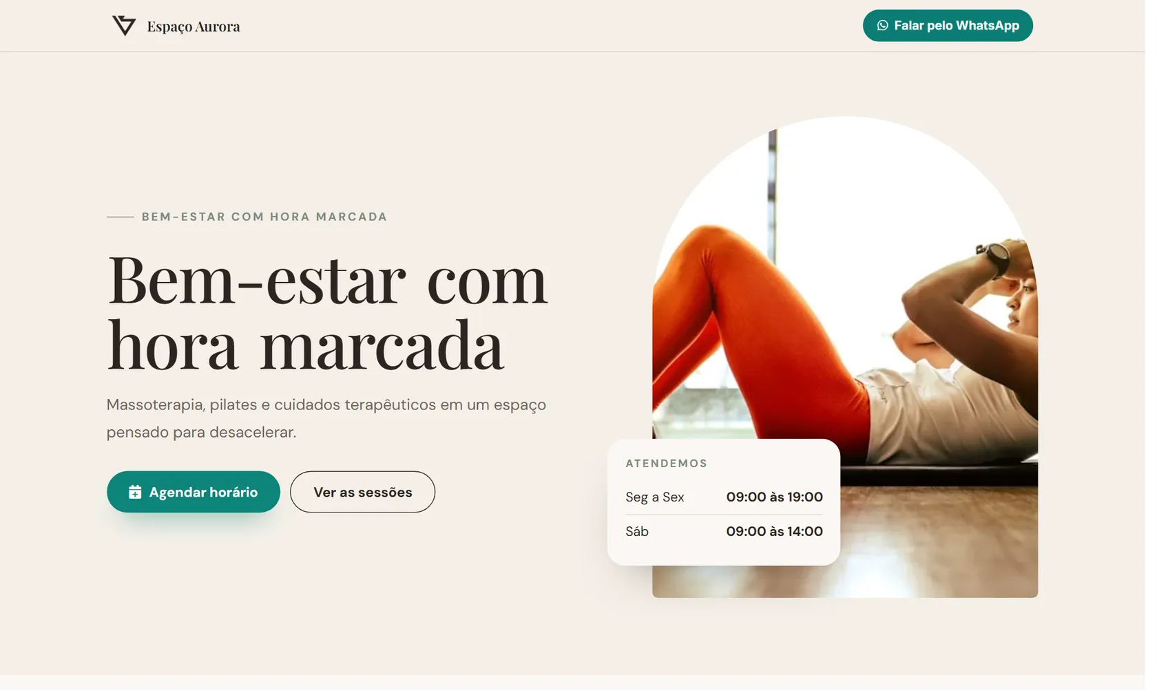 Site público do Vatse Agenda no computador