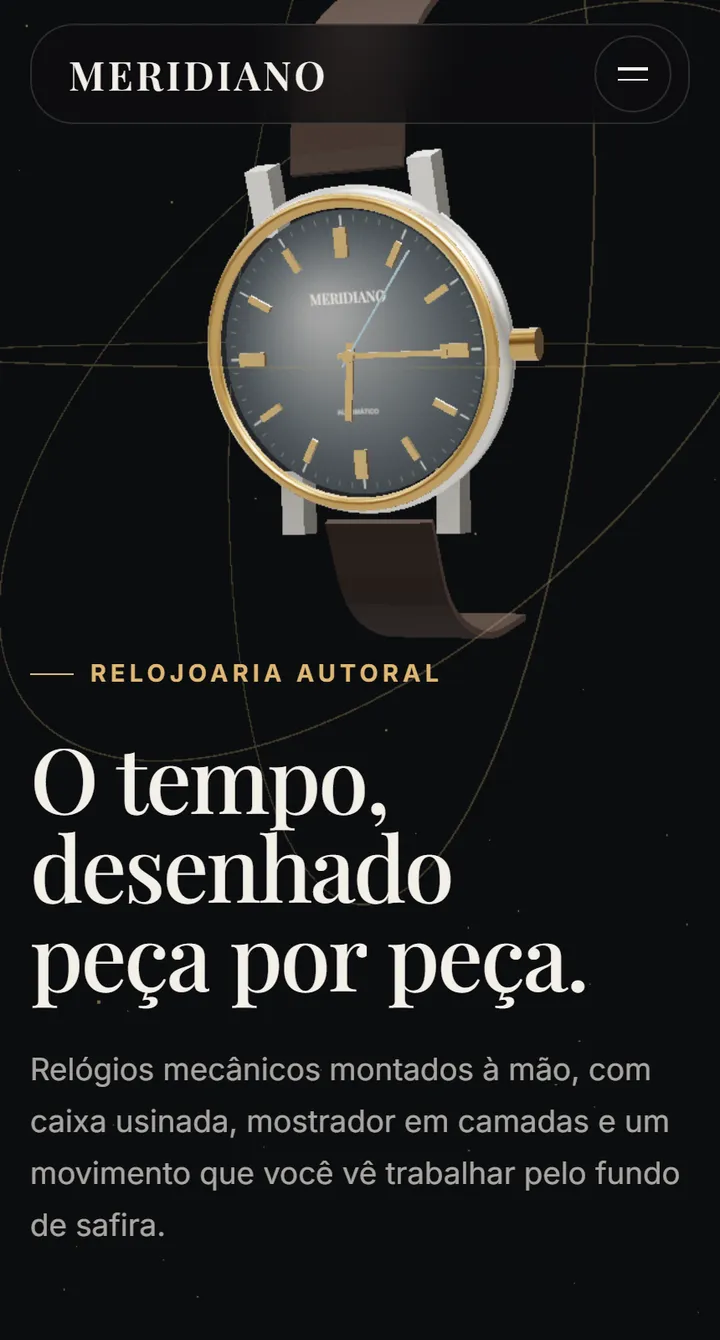 Site público do Vatse Builder no celular