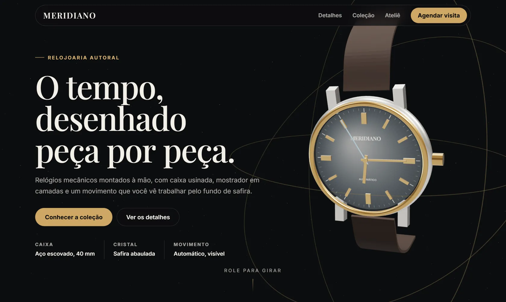 Site público do Vatse Builder no computador