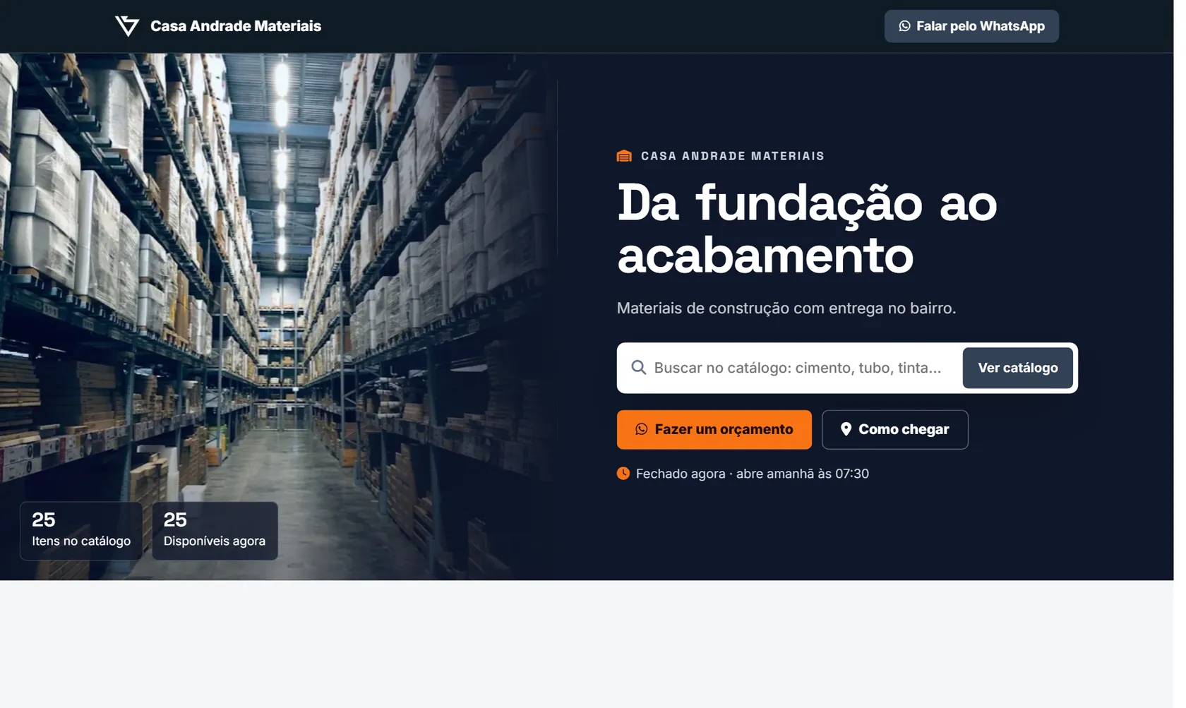 Site público do Vatse ERP no computador