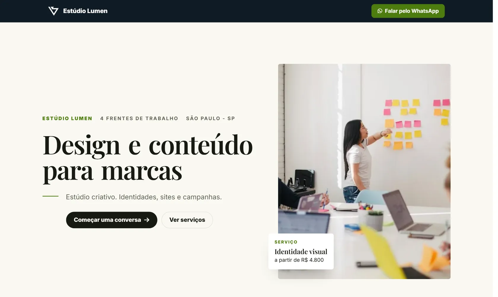 Site público do Vatse Financeiro no computador
