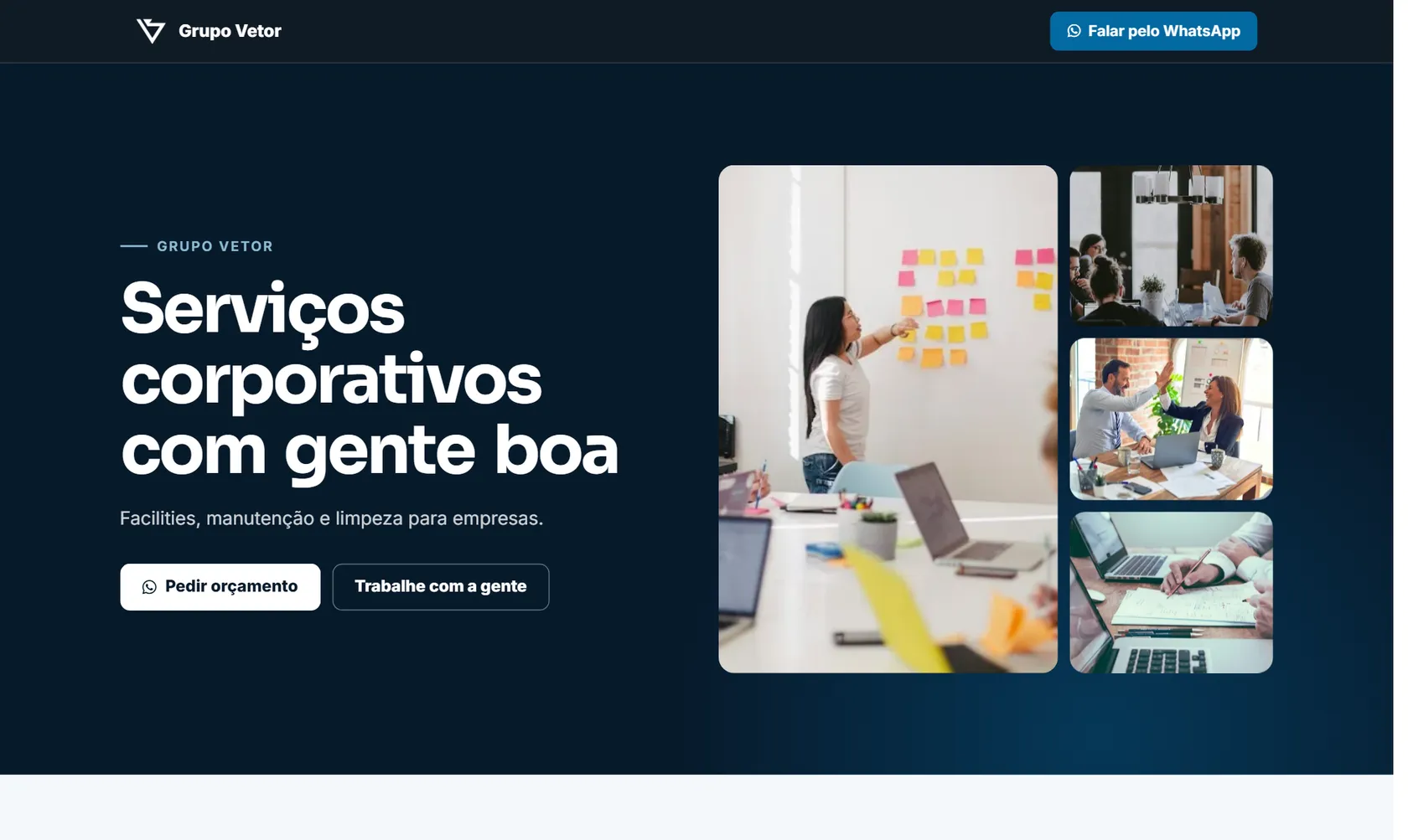 Site público do Vatse Equipe no computador