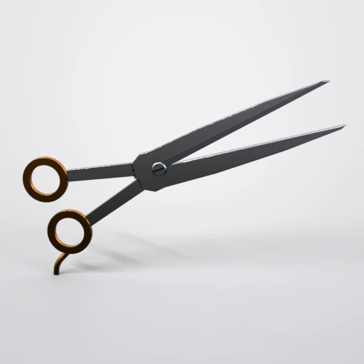 Modelo 3D: Tesoura de barbeiro